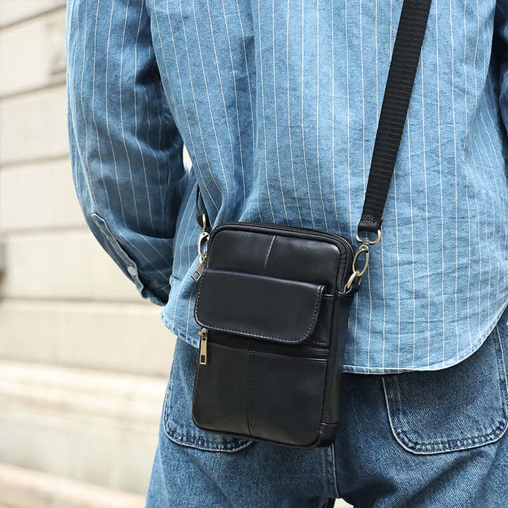 Heren Leren Schoudertas