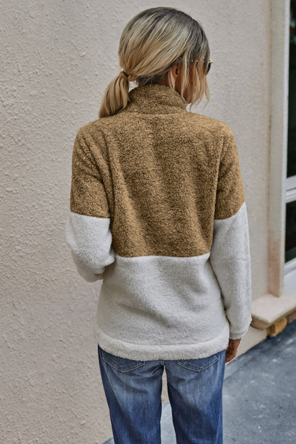 Dames Top met Rits en Kleurblokken