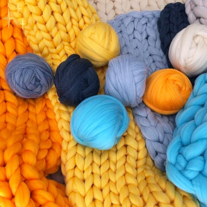 Ambachtelijk 1000g XXL chunky breigaren van LuxaWool, perfect voor grote handbrei projecten zoals luxe dekens.