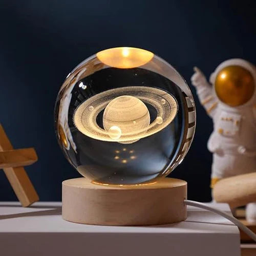 Decoratieve Lichtbal met 3D-Maan Gravure & Astronaut