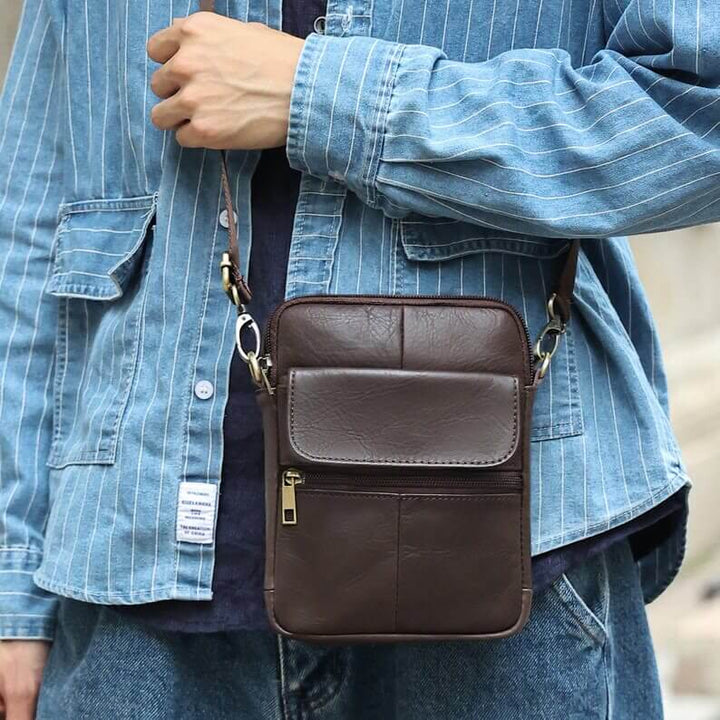 Heren Leren Schoudertas