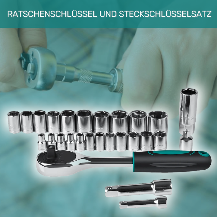 Universele gereedschapskist, 198 delig, ergonomisch, ideaal voor doe-het-zelf projecten en autoreparaties