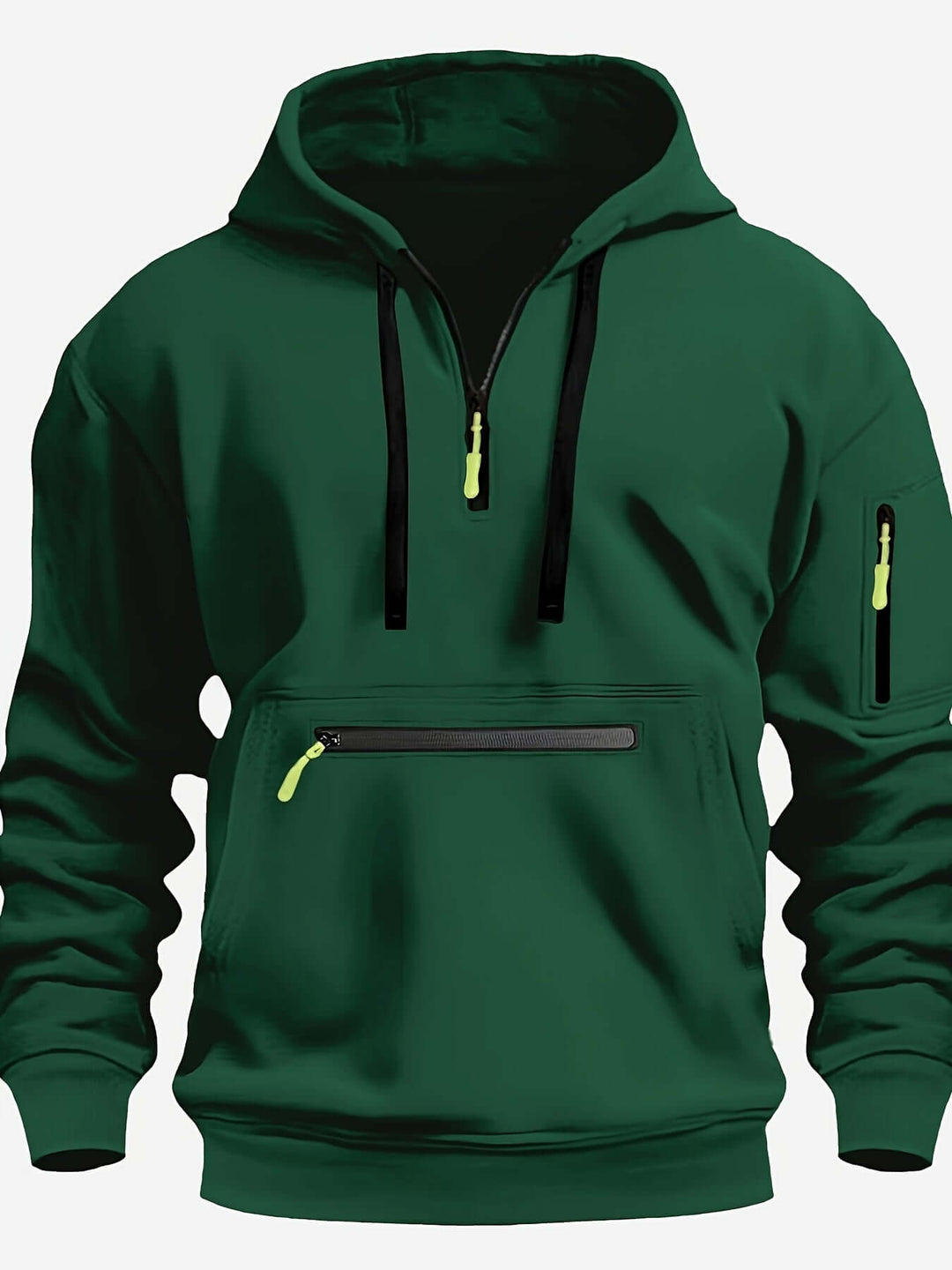 Heren Comfortabele Hoodie met Halve Rits