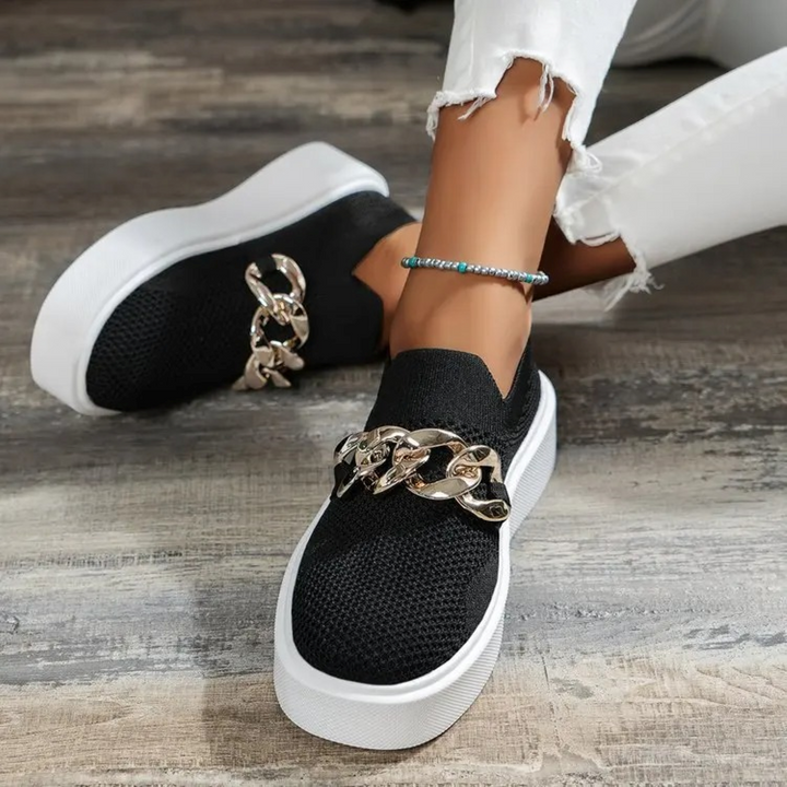 Elegante damesloafers met kettingdetail