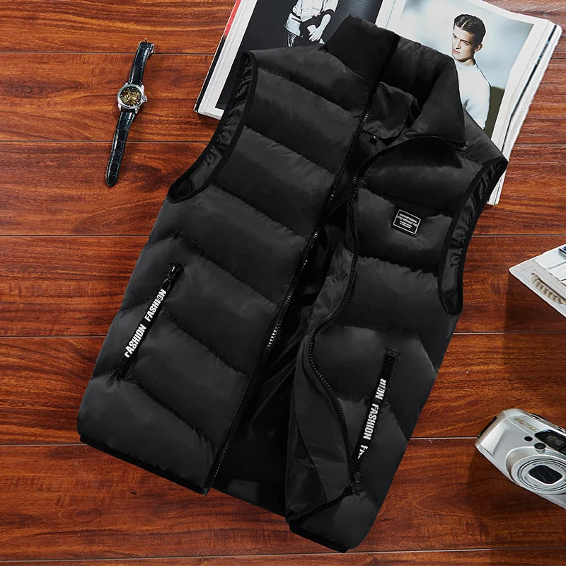 Heren gewatteerde bodywarmer in moderne stijl, perfect voor warmte en comfort deze winter.