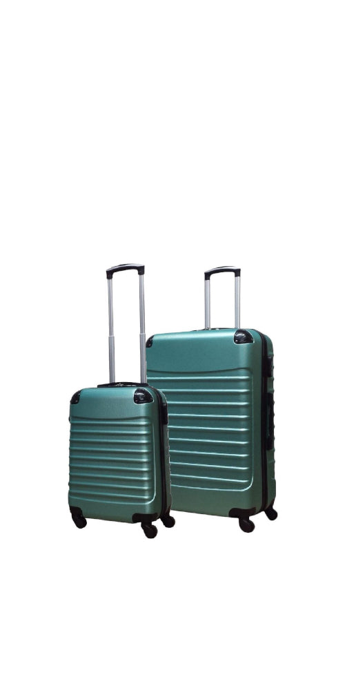 2-delige groene hardcase reiskofferset (XL & S), ideaal voor elke vakantie of zakenreis.