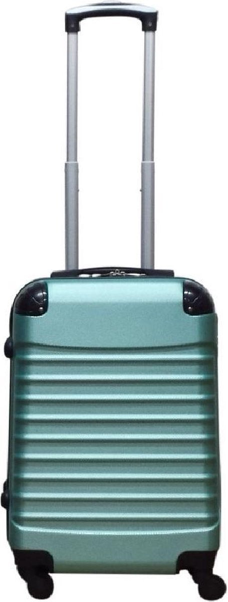 Moderne groene hardcase kofferset met XL en S koffers, perfecte duurzame bagage voor reizigers.
