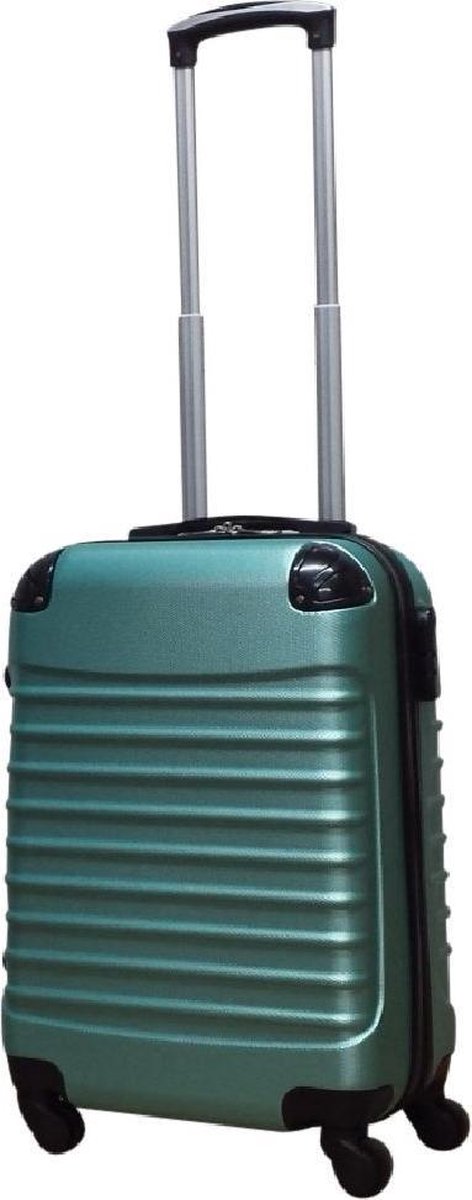 Grote en kleine groene hardcase koffer, een complete 2-delige reiskofferset voor diverse bestemmingen.