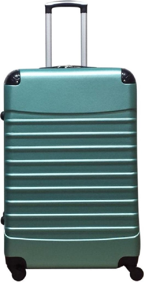 Groene hardcase kofferset, 2-delig met XL en S koffer, ideale en duurzame reistrolleys voor bagage.