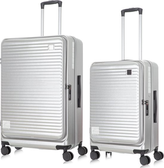 Reis gemakkelijk met deze harde kofferset: laptopvak, TSA slot, 360° wielen voor alle bagage.