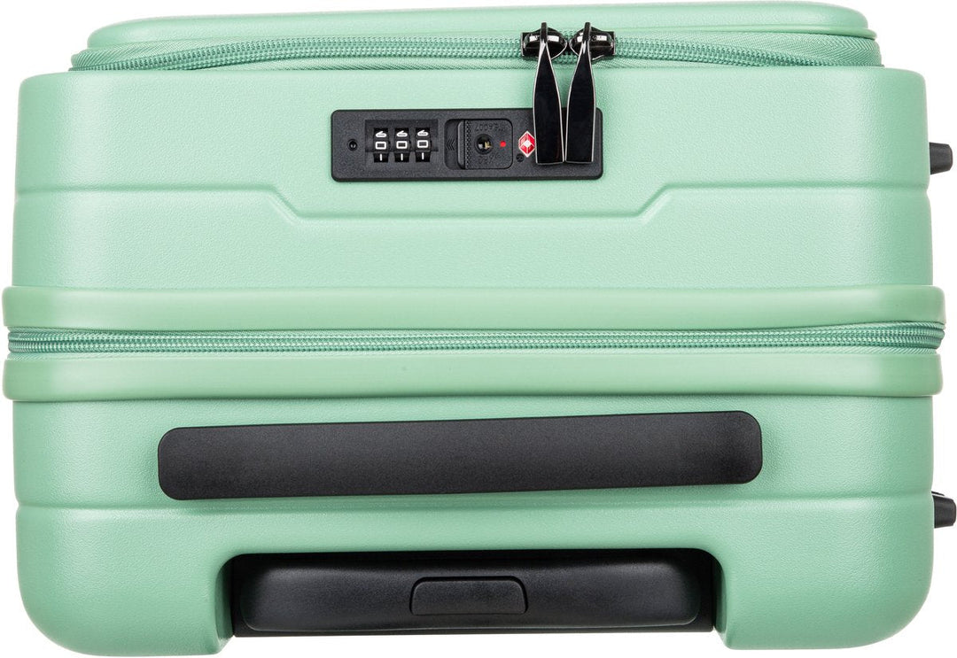Robuuste harde kofferset met handige laptopvakken; perfect voor al je zakenreizen en vakanties.