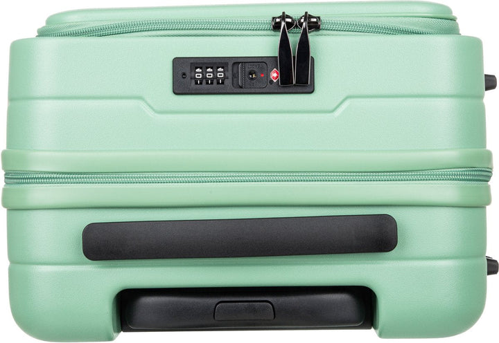 Robuuste harde kofferset met handige laptopvakken; perfect voor al je zakenreizen en vakanties.