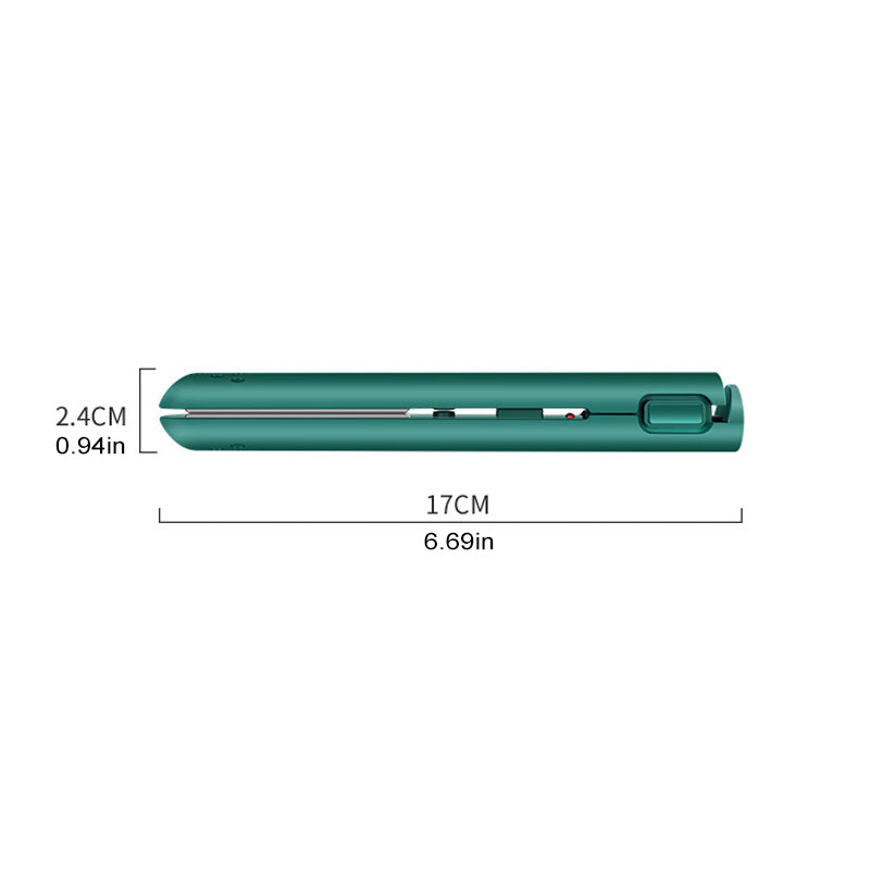 2-in-1 haarstyler met beschermende keramische coating, ideaal voor steil en krullend haar, getoond in gebruik.