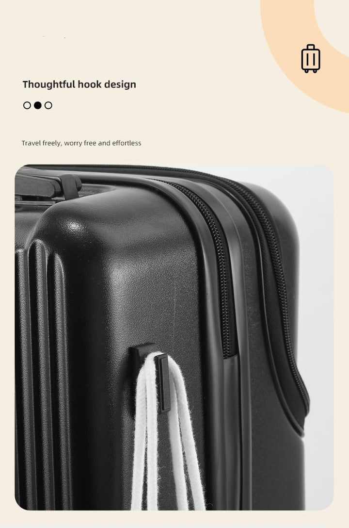 Robuuste 20" harde handbagagekoffer met 360° spinnerwielen, bekerhouder, USB-poort en TSA-slot.