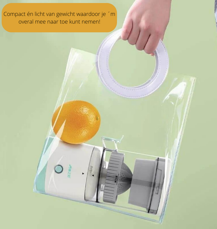Geniet van vers geperst sap met deze draadloze elektrische sapcentrifuge, perfect voor een gezond ontbijt.