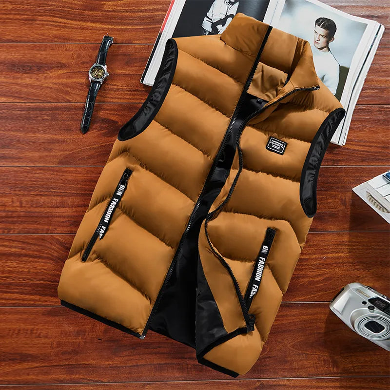 Stijlvolle heren bodywarmer, gewatteerd en ideaal als wintervest voor casual buitenkleding.