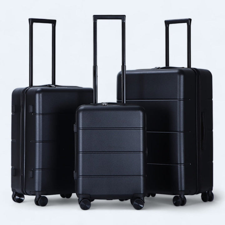 3-delige harde kofferset Atlas Explorer, ideaal voor duurzaam en flexibel reizen.