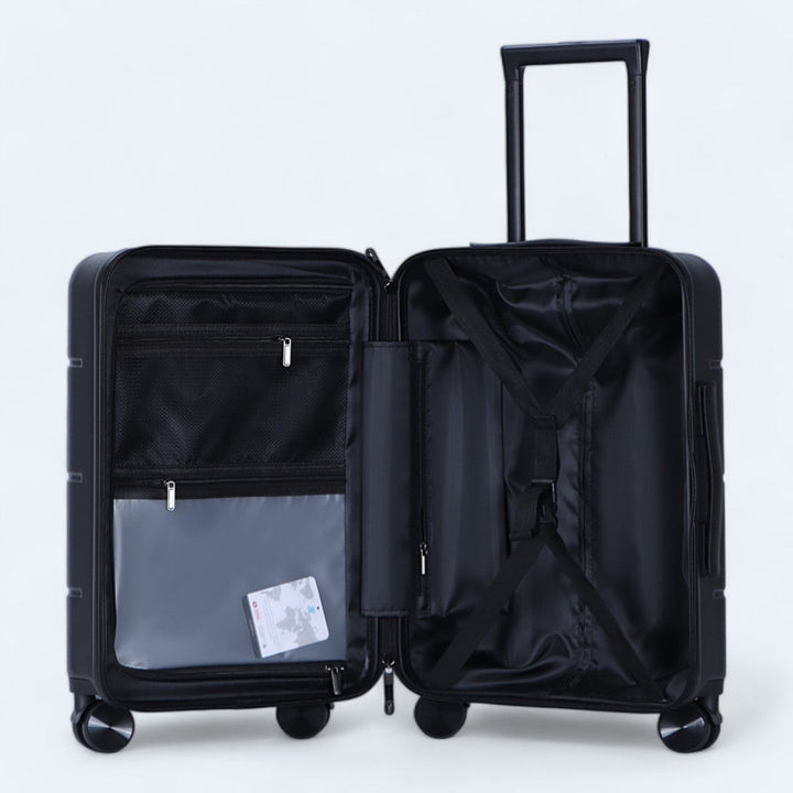 Veilig en georganiseerd reizen met de 3-delige hardcase bagage set, inclusief slot.