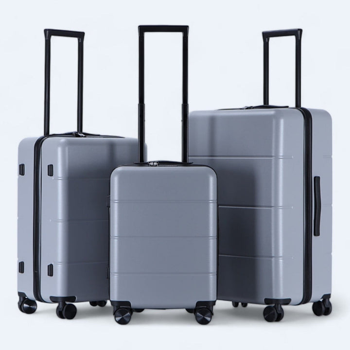 Set van 3 harde reiskoffers met veilig cijferslot en 360° draaiende wielen.