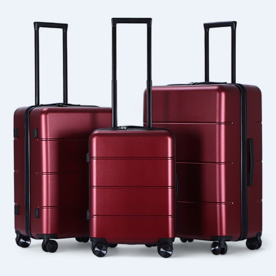 Atlas Explorer: 3-delige kofferset met modern design, voor stijlvol reizen.