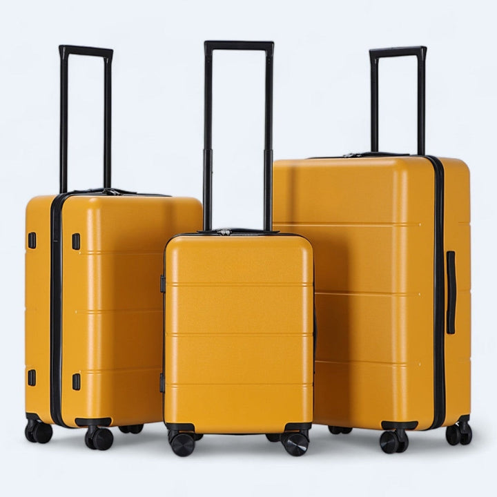 Set van 3 harde reiskoffers, met intern scheidingsnet en inpakriemen voor orde.
