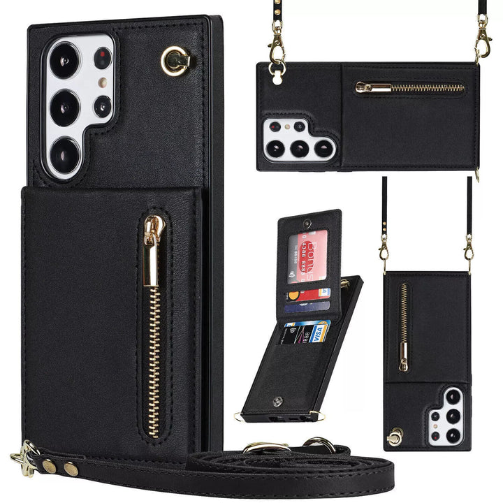3-in-1 telefoonhoesje voor dames met kaart- en muntvak, schoudertas, stijlvol, praktisch, cross-body met afneembare riem en magnetische sluiting
