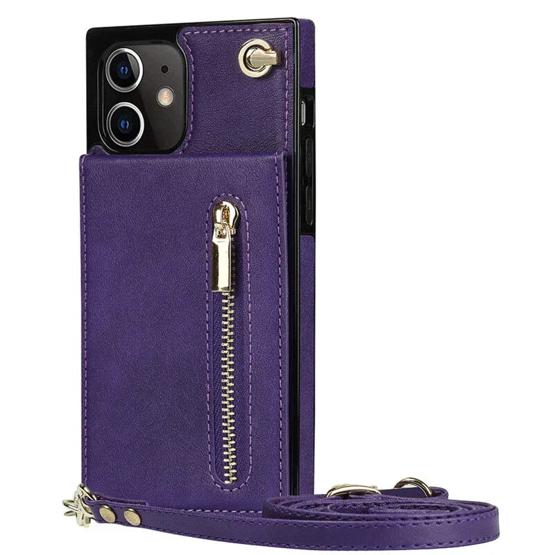 3-in-1 telefoonhoesje voor dames met kaart- en muntvak, schoudertas, stijlvol, praktisch, cross-body met afneembare riem en magnetische sluiting