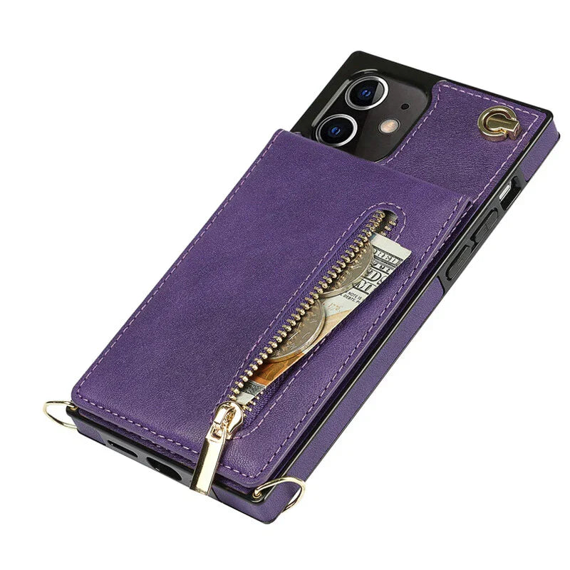 3-in-1 telefoonhoesje voor dames met kaart- en muntvak, schoudertas, stijlvol, praktisch, cross-body met afneembare riem en magnetische sluiting