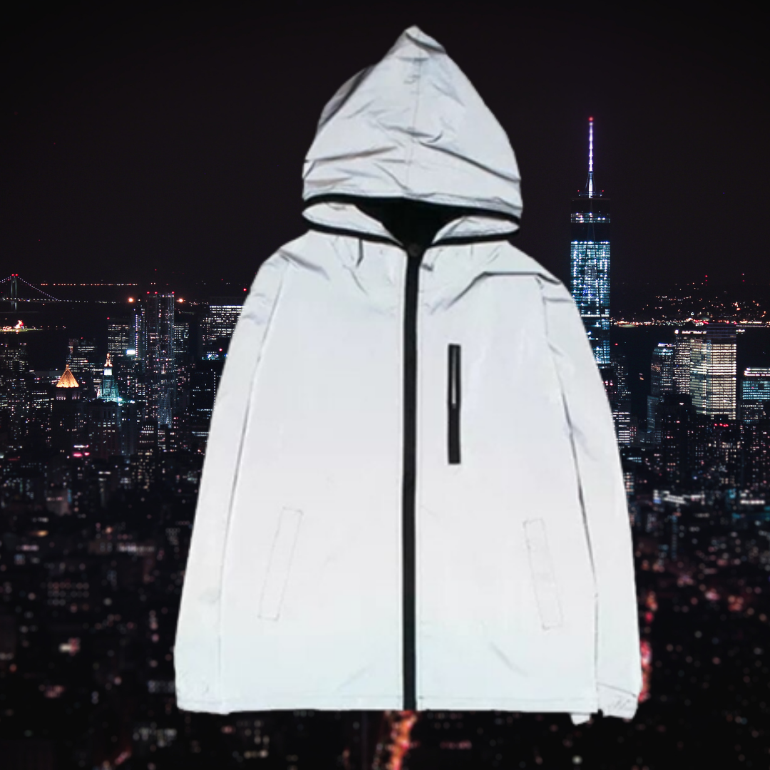 Heren 3M reflecterende jas in grijs, stylish met zachte tinten, reflecterende elementen voor verbeterde zichtbaarheid