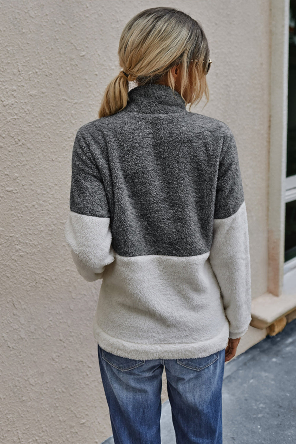 Dames Top met Rits en Kleurblokken