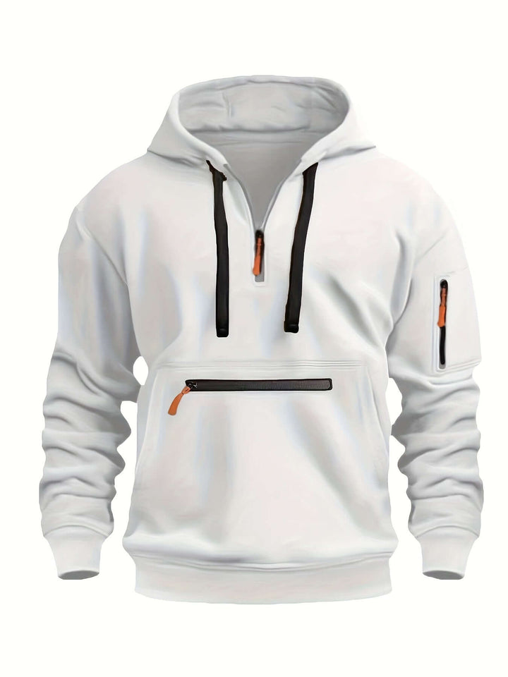 Heren Comfortabele Hoodie met Halve Rits