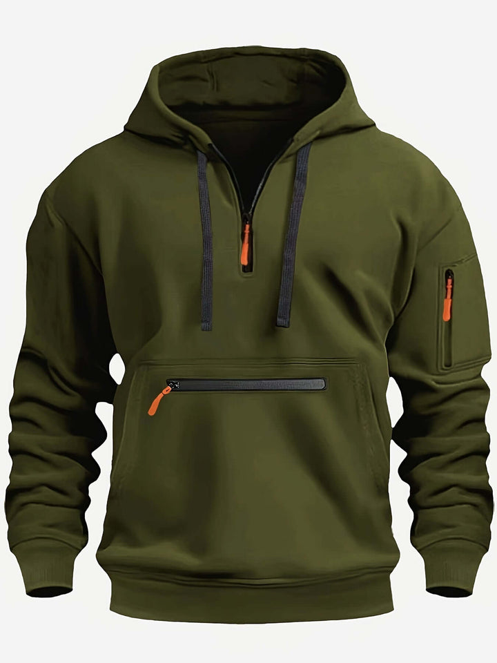 Heren Comfortabele Hoodie met Halve Rits