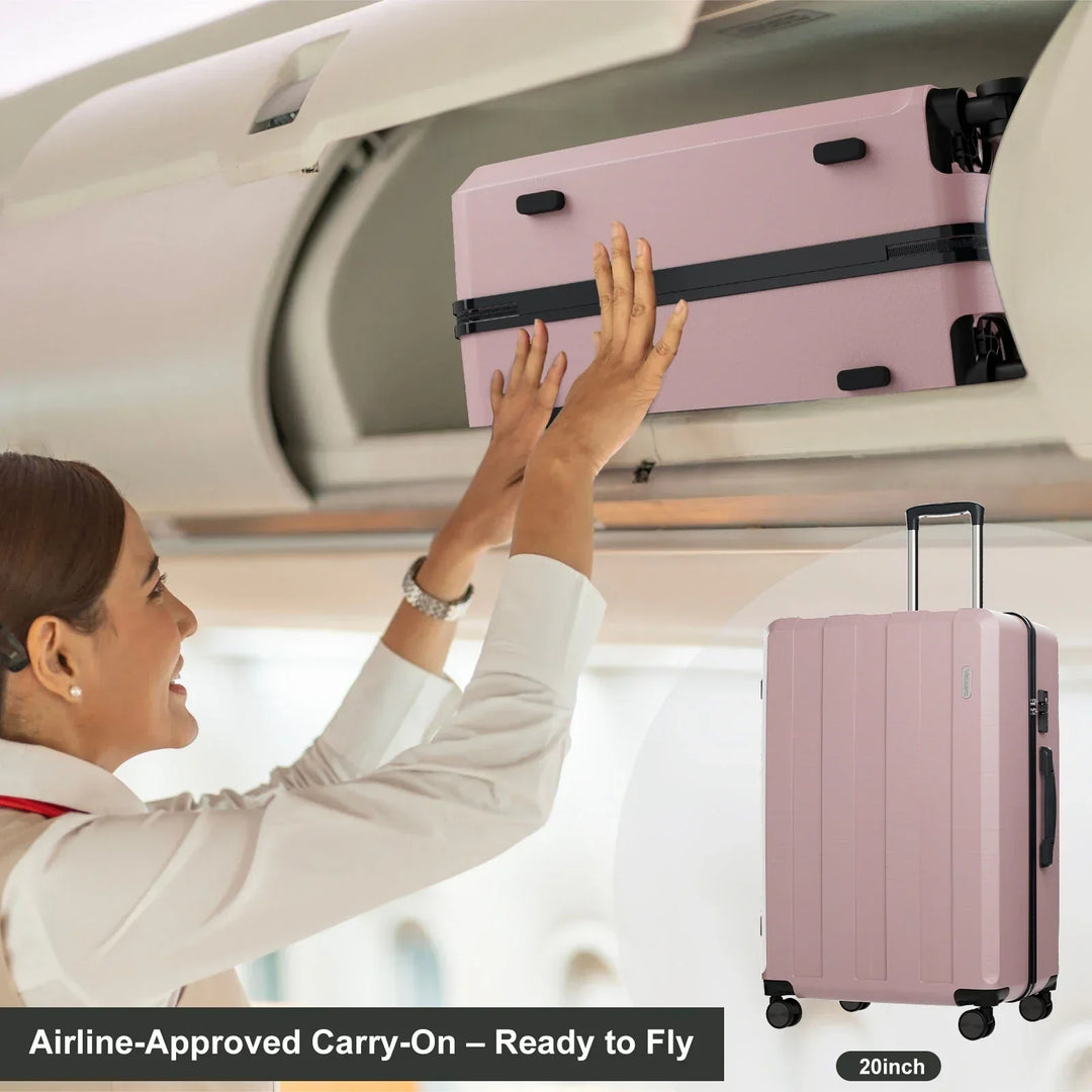 Complete 5-delige Barcelona Explorer hardcase kofferset; diverse maten reiskoffers met TSA slot en spinnerwielen. Handige bagage.