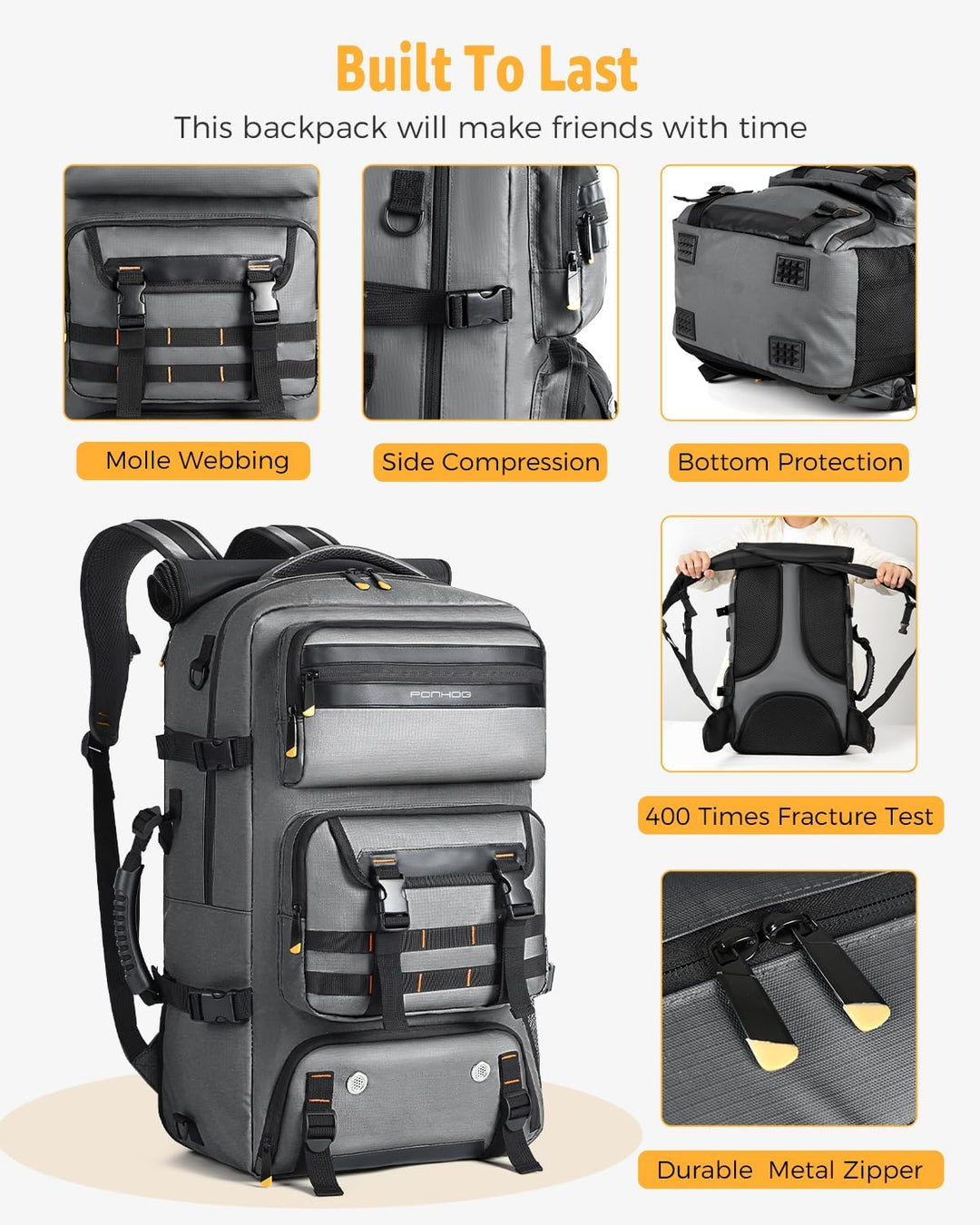 Ruim interieur van de 50L weekendtas, met meerdere vakken en een schoenenvak. Ideale ombouwbare bagage.