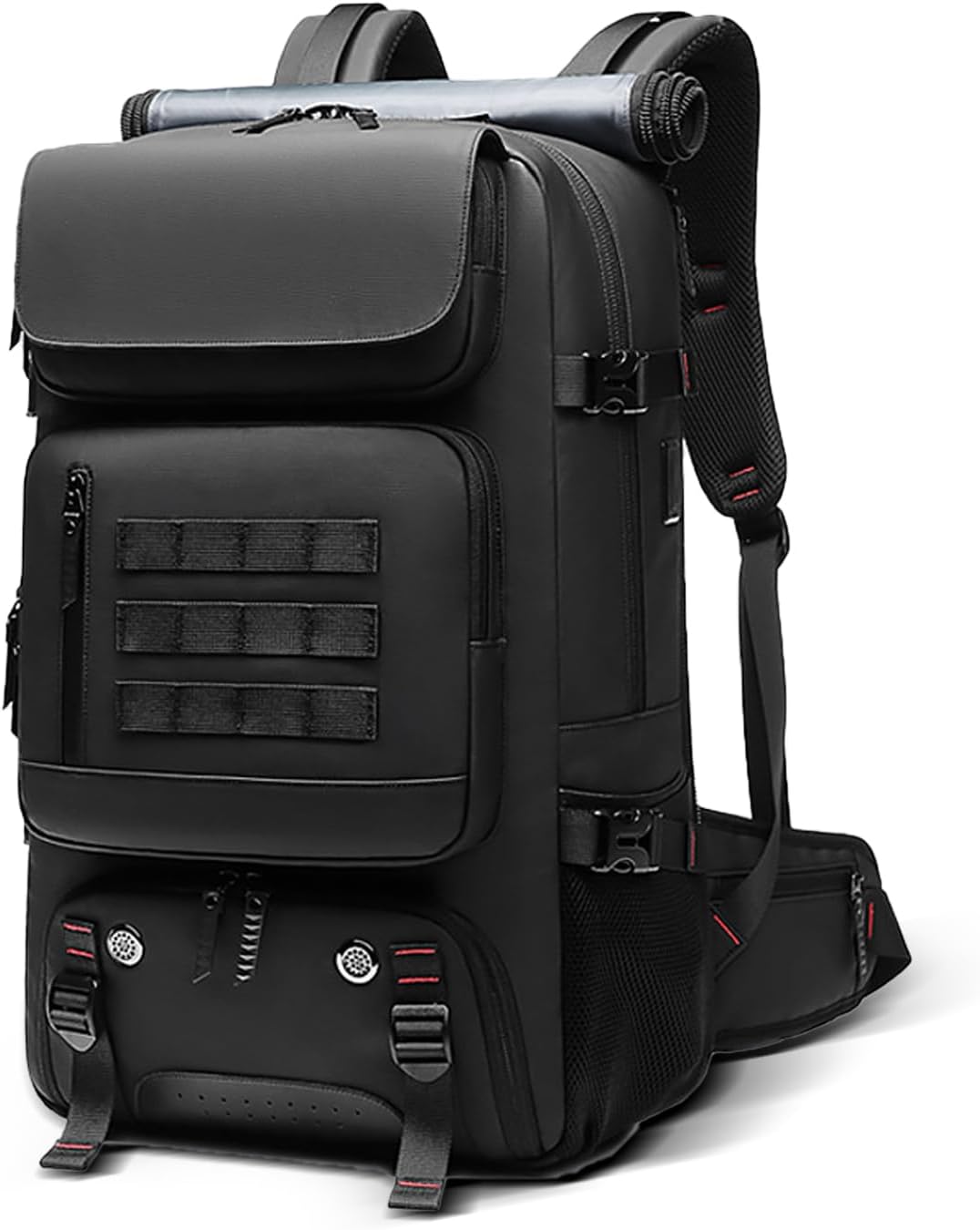 50L waterdichte reisrugzak met USB-poort en schoenvak, ideaal voor avontuurlijke reizen en wandelingen.