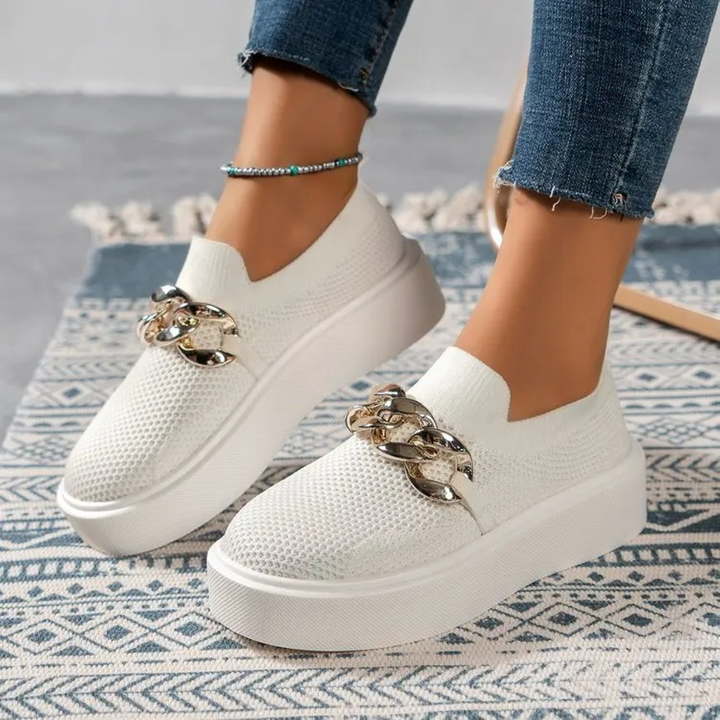 Elegante damesloafers met kettingdetail