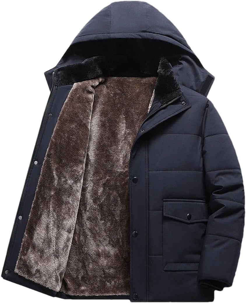 Heren ThermoMax Windbreaker met Capuchon - Winterjas met Zakken