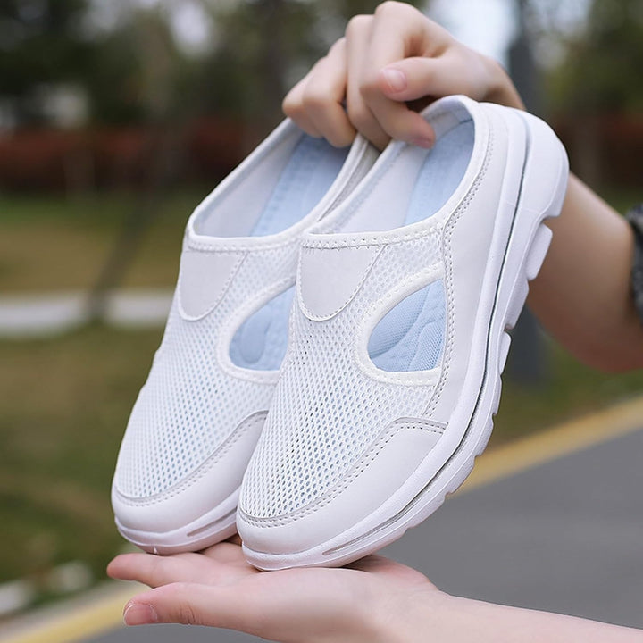 Thermische weergave van een voet in de Footstep Pro schoen, met focus op de comfortabele pasvorm en ondersteuning.