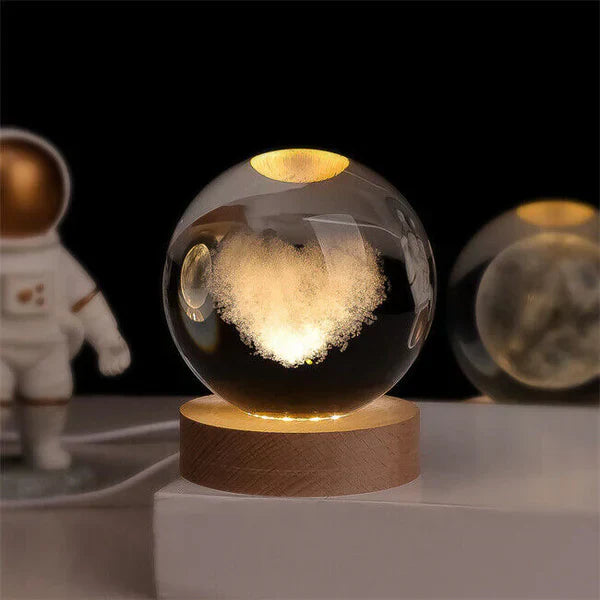 Decoratieve Lichtbal met 3D-Maan Gravure & Astronaut