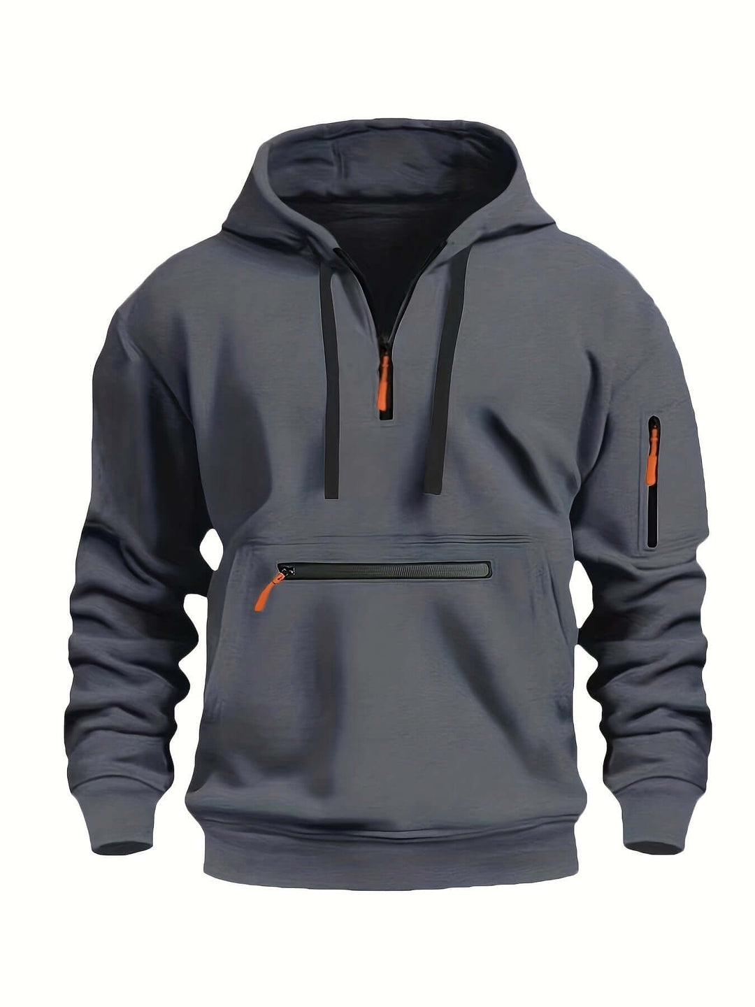 Heren Comfortabele Hoodie met Halve Rits