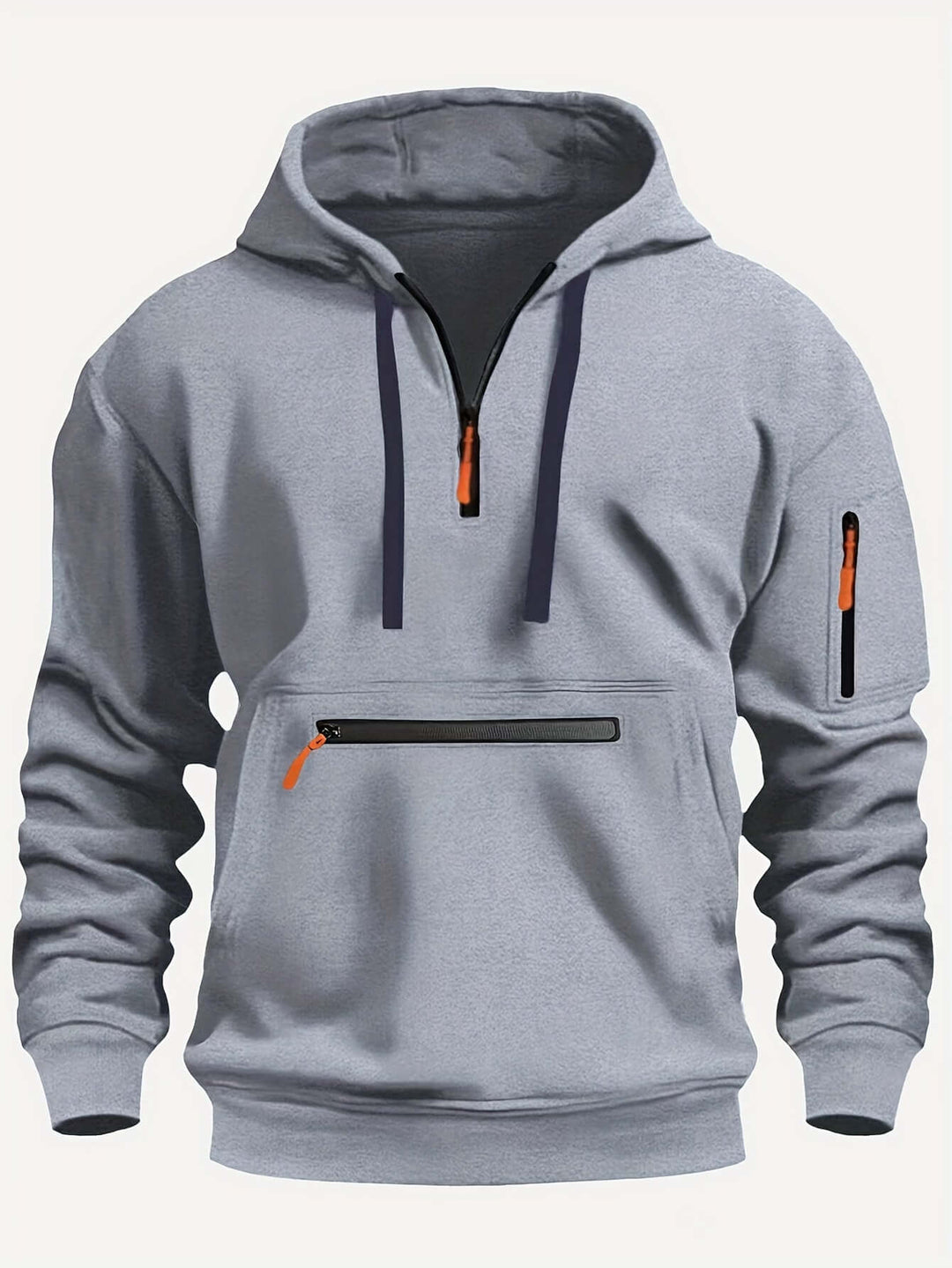 Heren Comfortabele Hoodie met Halve Rits
