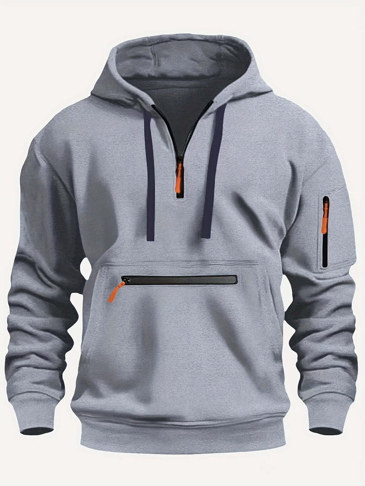 Heren Comfortabele Hoodie met Halve Rits