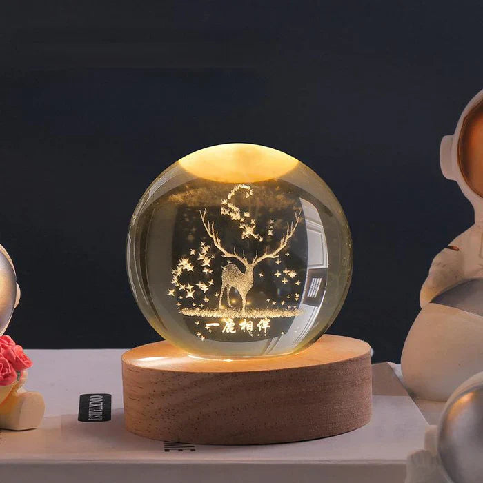 Decoratieve Lichtbal met 3D-Maan Gravure & Astronaut