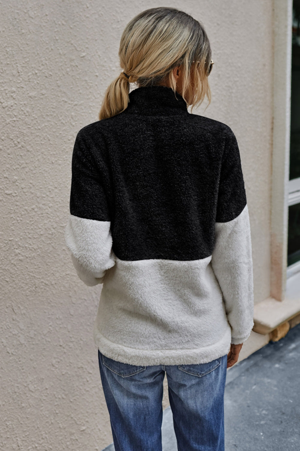 Dames Top met Rits en Kleurblokken
