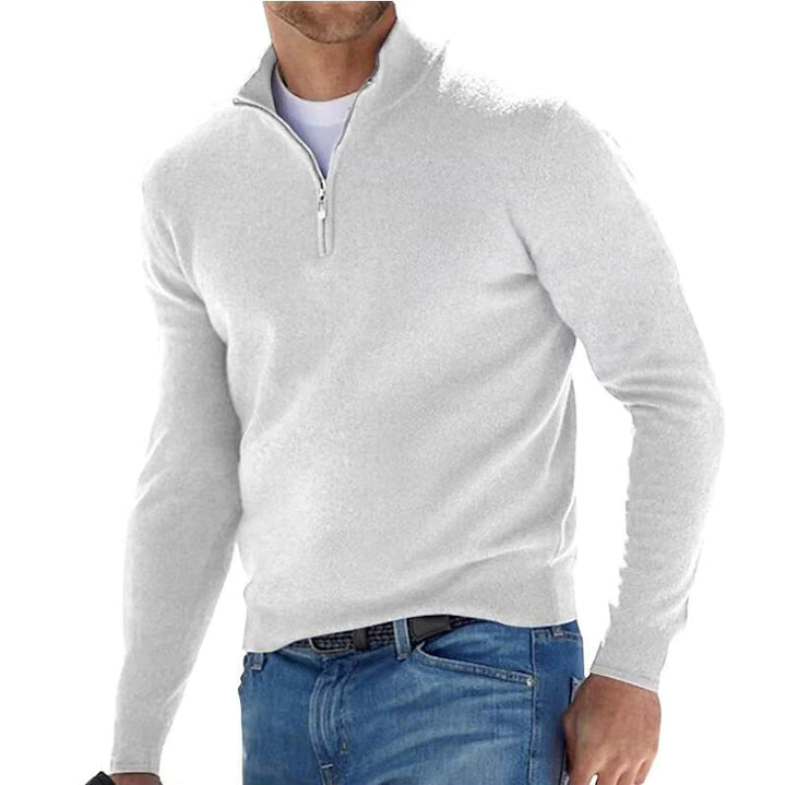 Heren V-Hals Trui van Merino Look