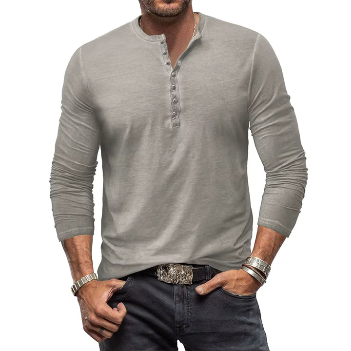 Heren Henley Shirt met Lange Mouwen | Casual Comfort