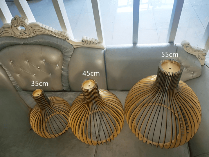 Rustieke Houten Hanglamp met Kooiontwerp