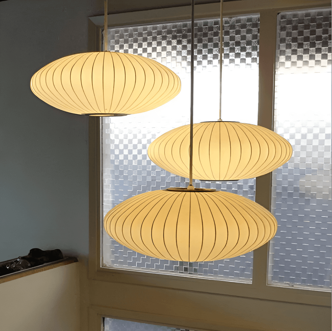 Witte stoffen hanglamp