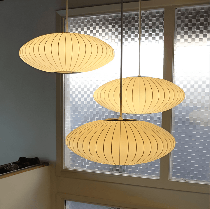 Witte stoffen hanglamp