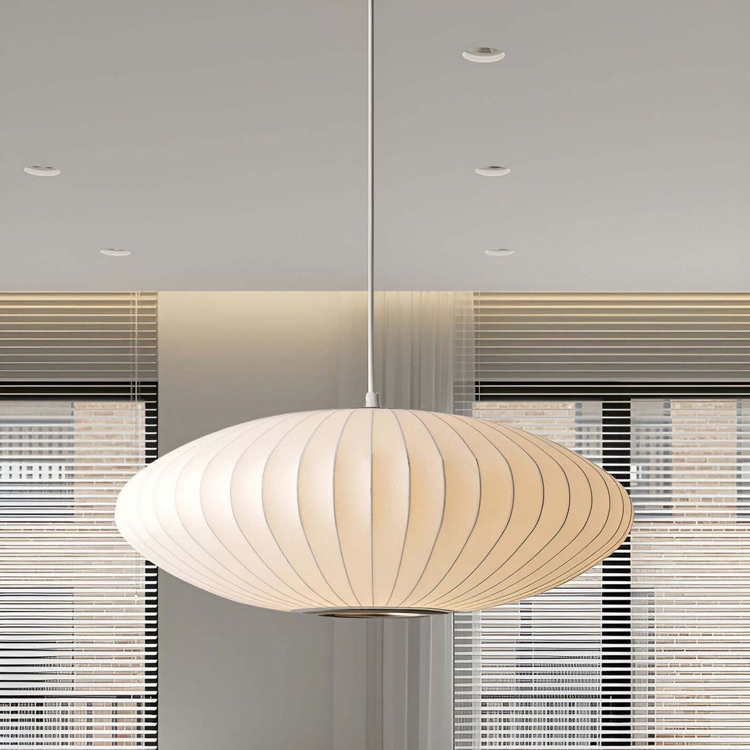 Witte stoffen hanglamp